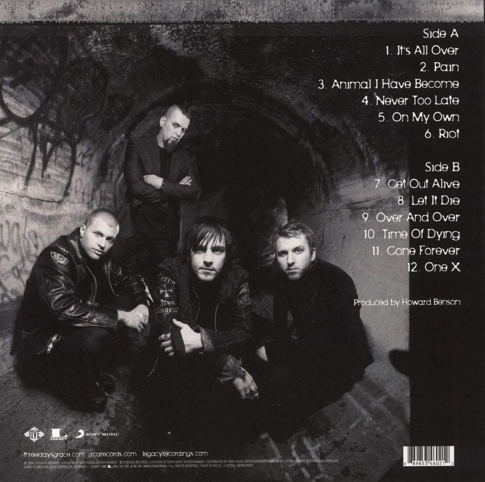 Three Days Grace One-X US vinyl LP album (LP record) 889853460212