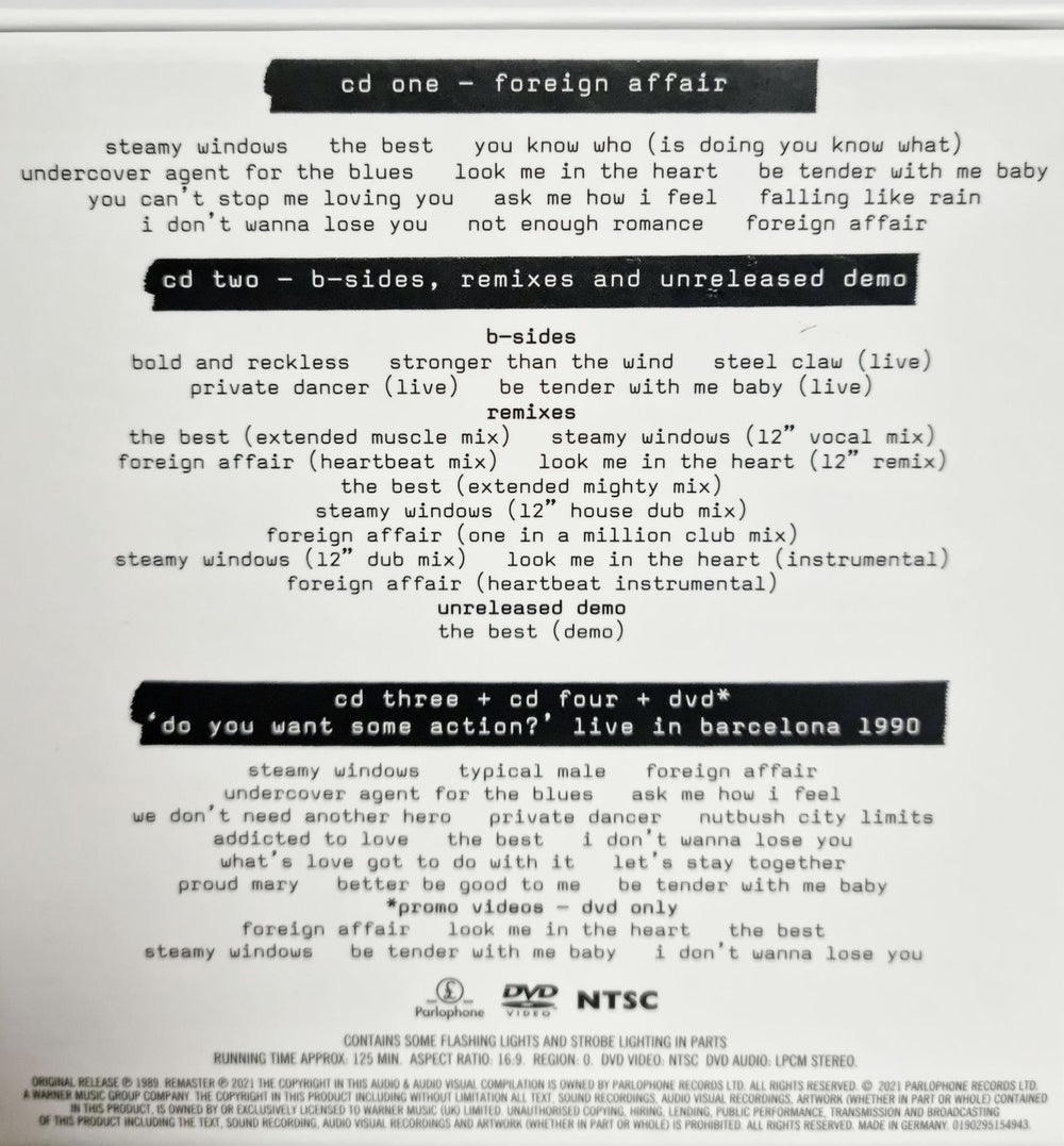 Tina Turner Foreign Affair UK CD Album Box Set 190295154943