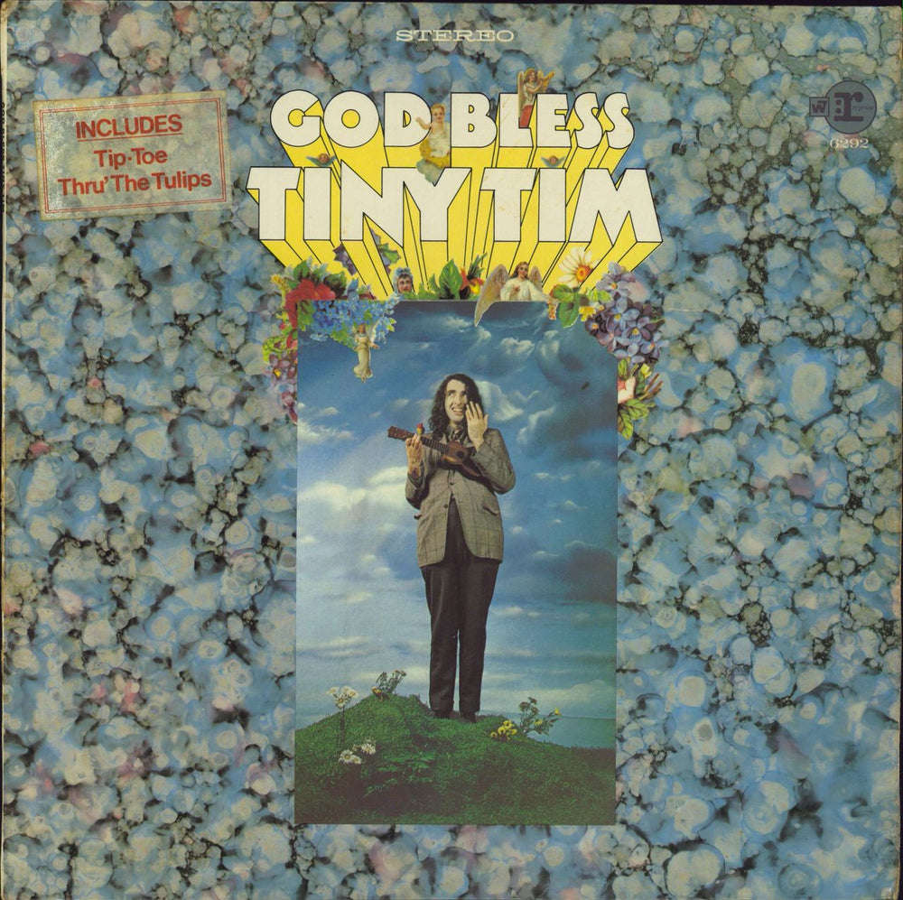 Tiny Tim God Bless Tiny Tim - hype sticker UK vinyl LP album (LP record) RSLP6292