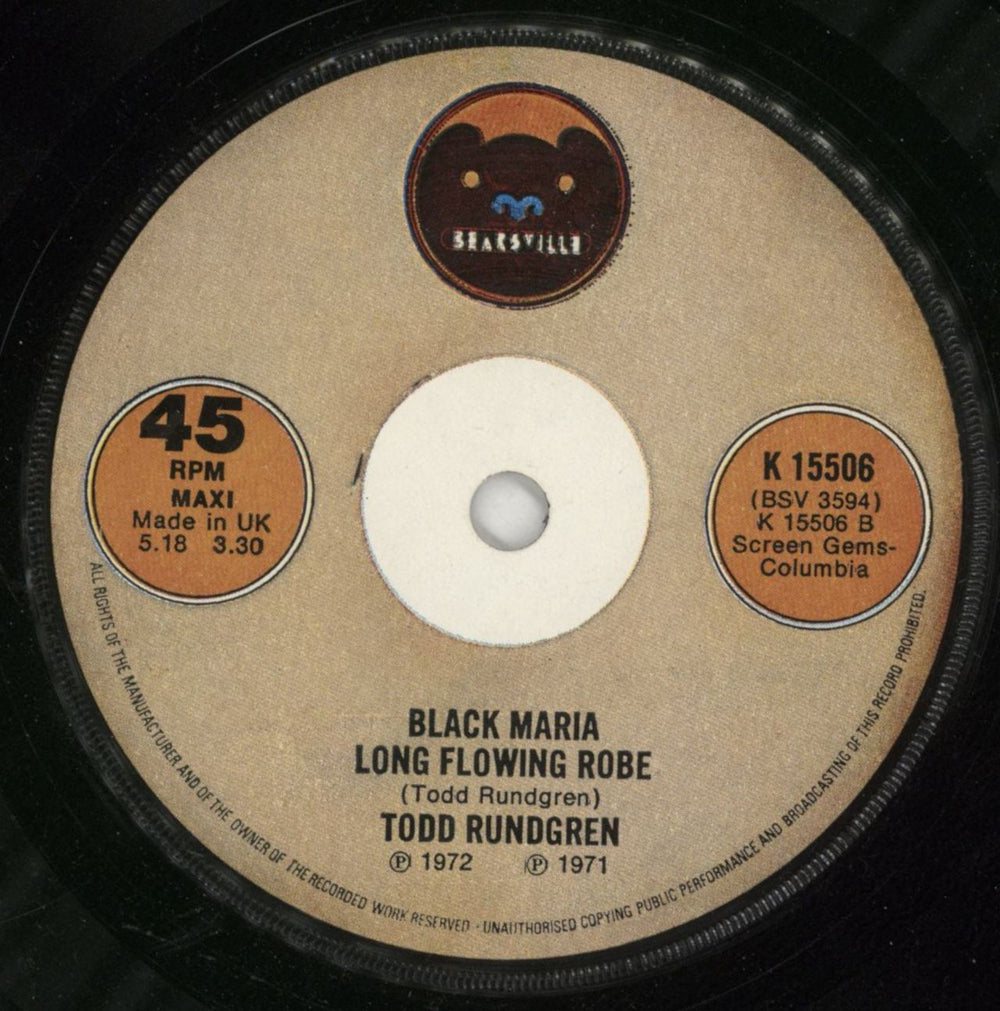 Todd Rundgren I Saw The Light - Solid A label UK 7" vinyl single (7 inch record / 45)