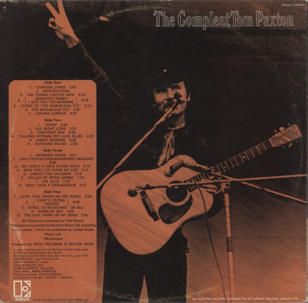 Tom Paxton The Compleat Tom Paxton Recorded Live UK 2-LP vinyl record set (Double LP Album)