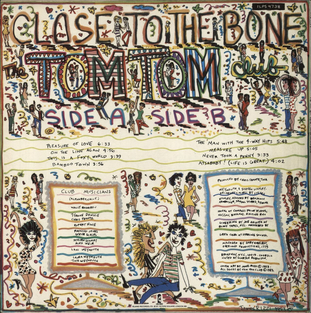 Tom Tom Club Close To The Bone - Black Vinyl UK vinyl LP album (LP record)