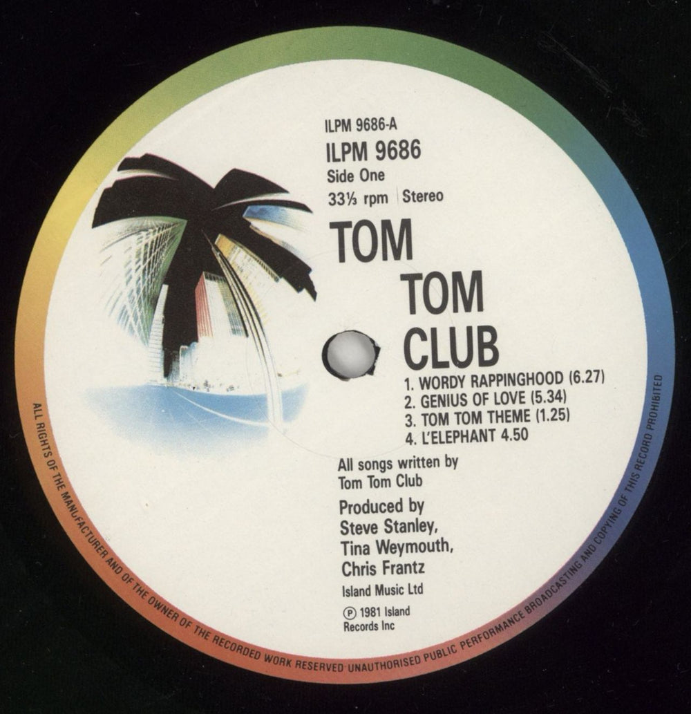 Tom Tom Club Tom Tom Club UK vinyl LP album (LP record) TTCLPTO684366
