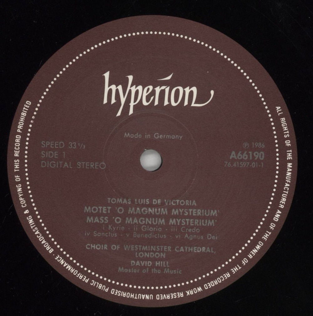 Tomas Luis De Victoria O Magnum Mysterium • Ascendens Christus In Altum UK vinyl LP album (LP record) U22LPOM859754