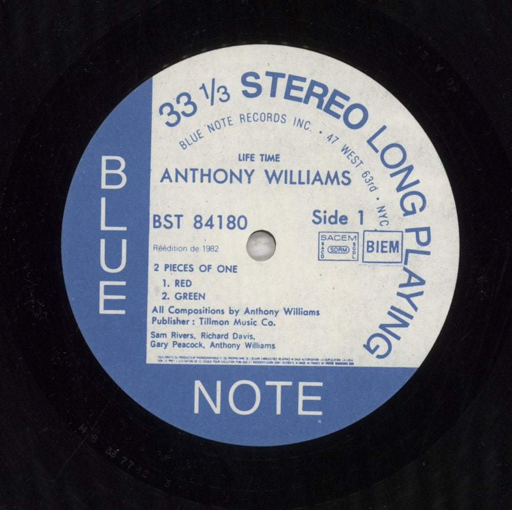 Tony Williams (Jazz) Life Time French vinyl LP album (LP record)