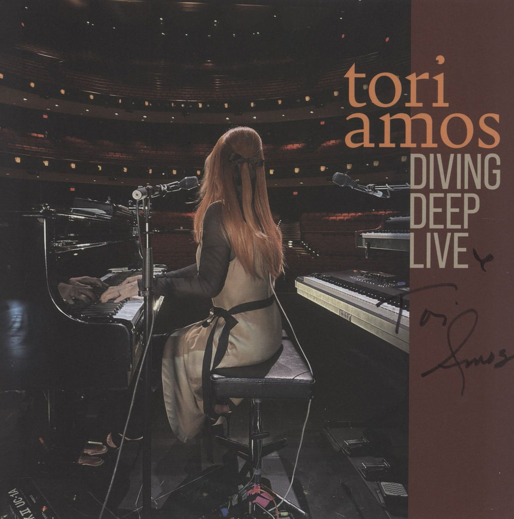 Tori Amos Diving Deep Live - Turquoise Vinyl + Signed Print UK 2-LP vinyl record set (Double LP Album)