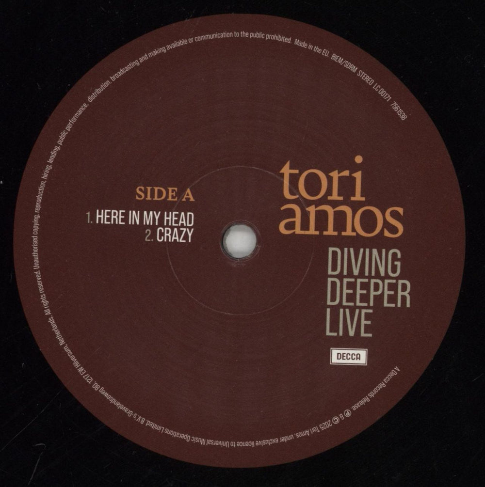 Tori Amos Diving Deeper Live - RSD 2025 UK 12" vinyl single (12 inch record / Maxi-single) TOR12DI863740