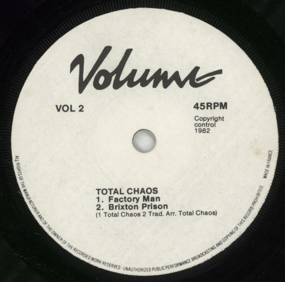 Total Chaos Factory Man UK 7" vinyl single (7 inch record / 45) 9W407FA866401