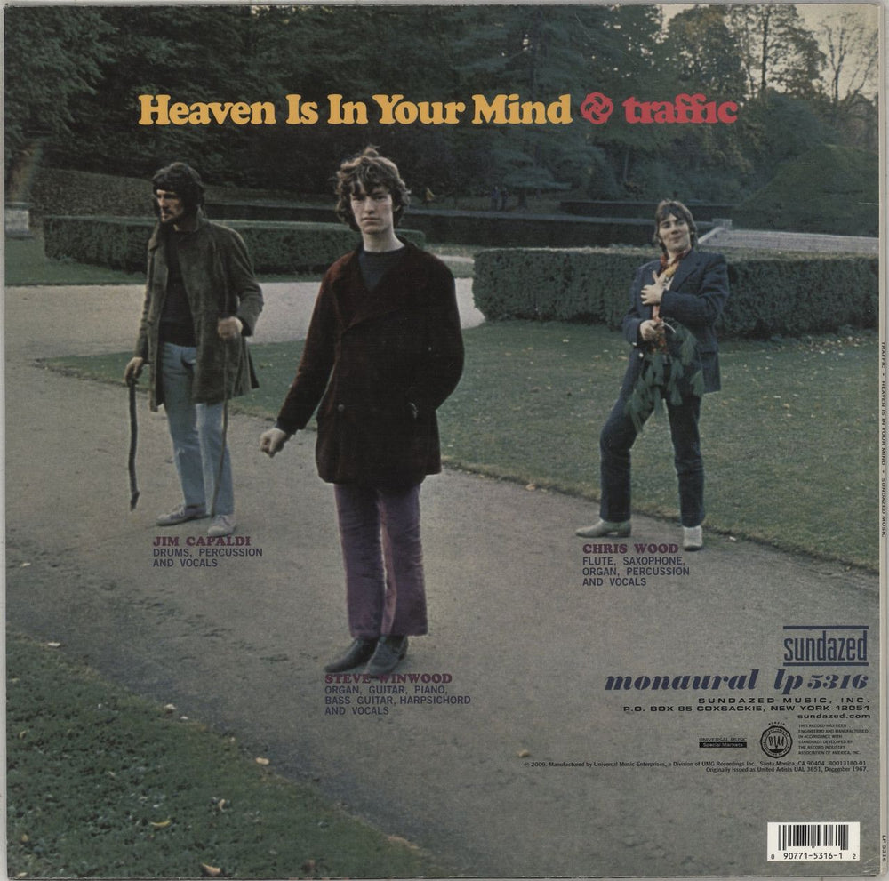 Traffic Heaven Is In Your Mind - 180gm US vinyl LP album (LP record) 090771531612