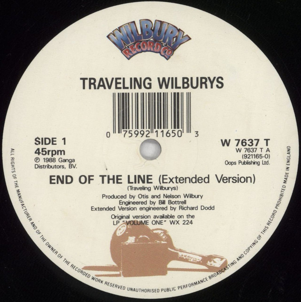 Traveling Wilburys End Of The Line UK 12" vinyl single (12 inch record / Maxi-single) TRV12EN772405