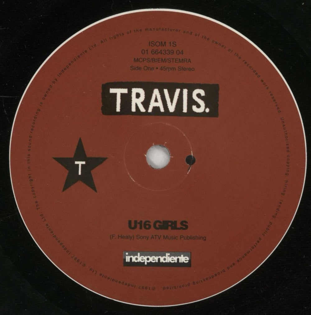 Travis (90s) U16 Girls UK 7" vinyl single (7 inch record / 45) RVS07UG89604