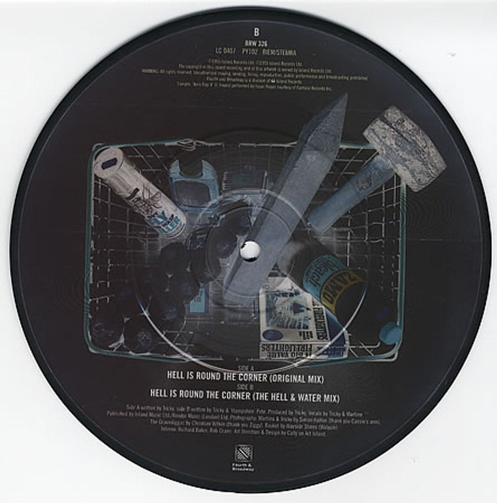 Tricky Hell Is Round The Corner UK 7" vinyl picture disc (7 inch picture disc single) TRK7PHE114492