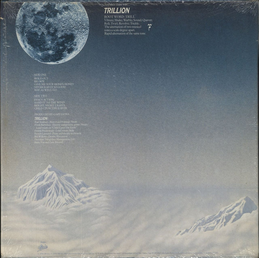 Trillion Trillion US vinyl LP album (LP record)