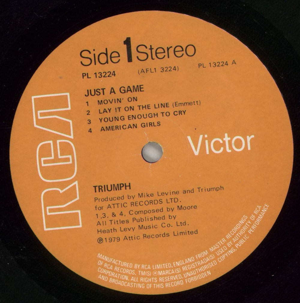 Triumph Just A Game - Gatefold UK vinyl LP album (LP record) UMPLPJU516449