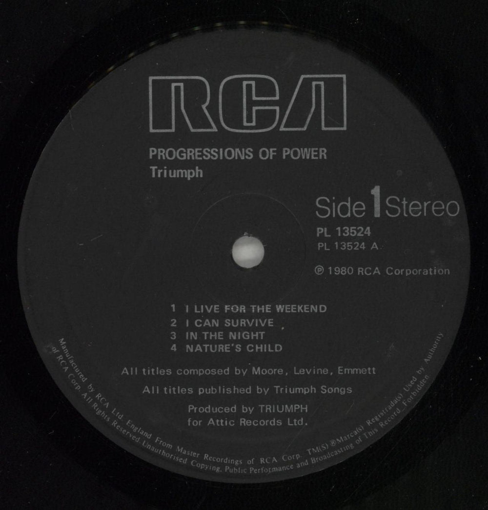 Triumph Progressions Of Power UK vinyl LP album (LP record) UMPLPPR517112