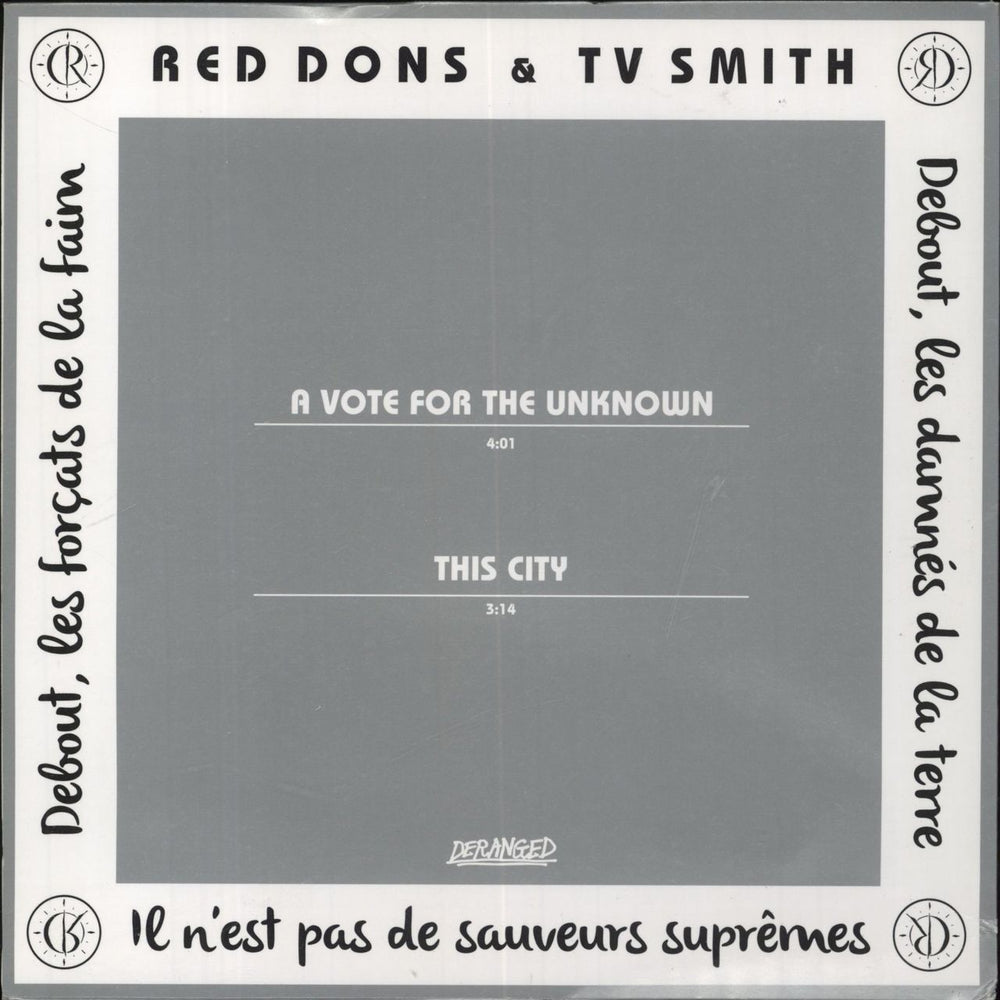 TV Smith A Vote For The Unknown / This City - Autographed Canadian 7" vinyl single (7 inch record / 45)