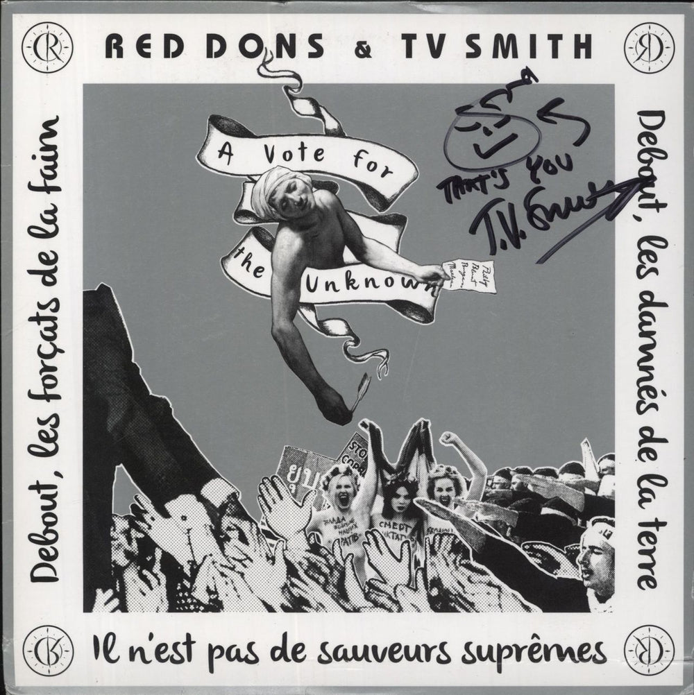 TV Smith A Vote For The Unknown / This City - Autographed Canadian 7" vinyl single (7 inch record / 45) DY260