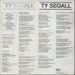 Ty Segall Ty Segall US vinyl LP album (LP record)