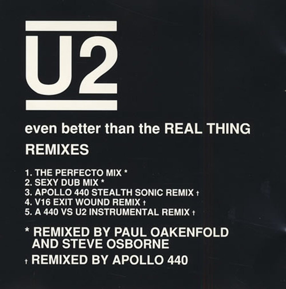 U2 Even Better Than The Real Thing - Remixes US CD single (CD5 / 5") 422-864-281-2