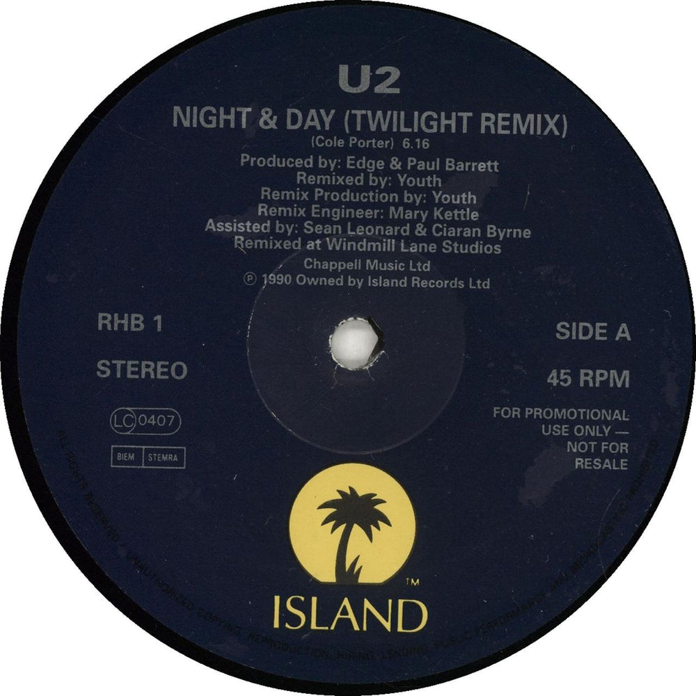 U2 Night & Day - VG UK Promo 12" vinyl single (12 inch record / Maxi-single) U-212NI309814