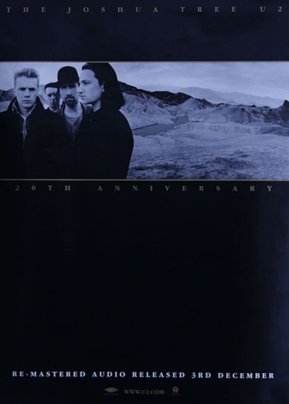 U2 The Joshua Tree - 20th Anniversary UK Promo poster 19.5 X 27.5