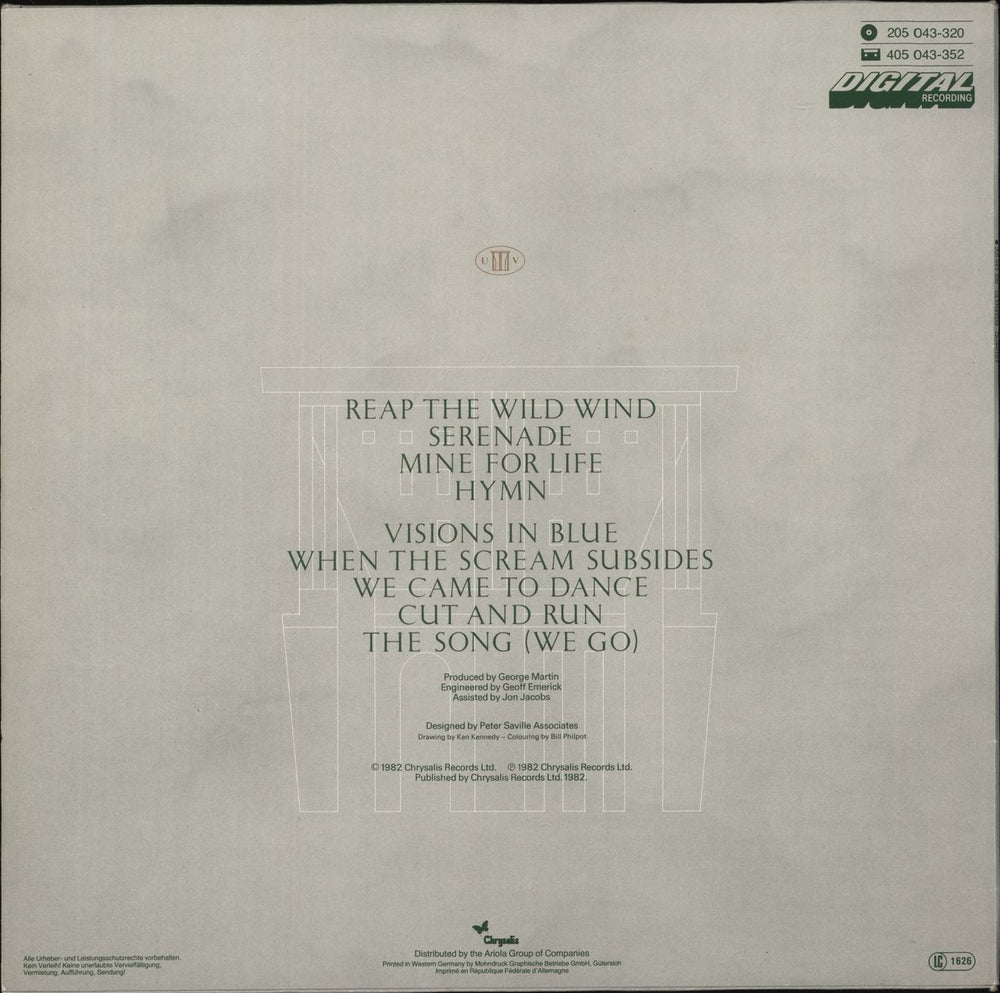 Ultravox Quartet German vinyl LP album (LP record)