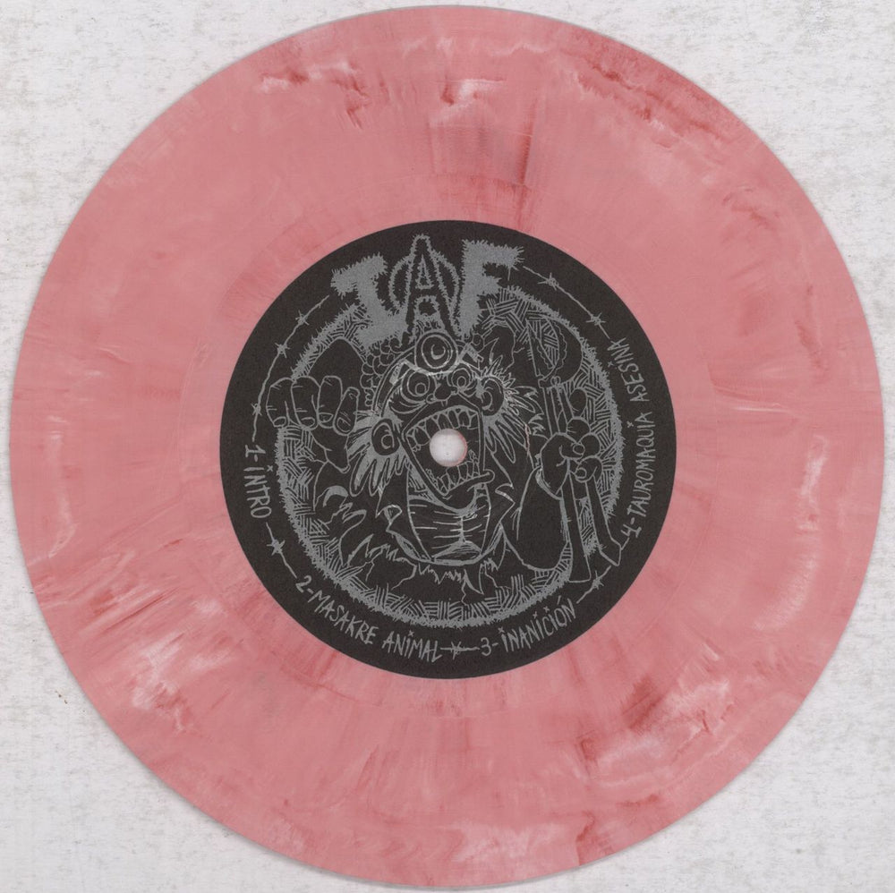 Under Threat Masakre Animal / Under Threat - Pink & White Vinyl US 7" vinyl single (7 inch record / 45) 6OD07MA835637