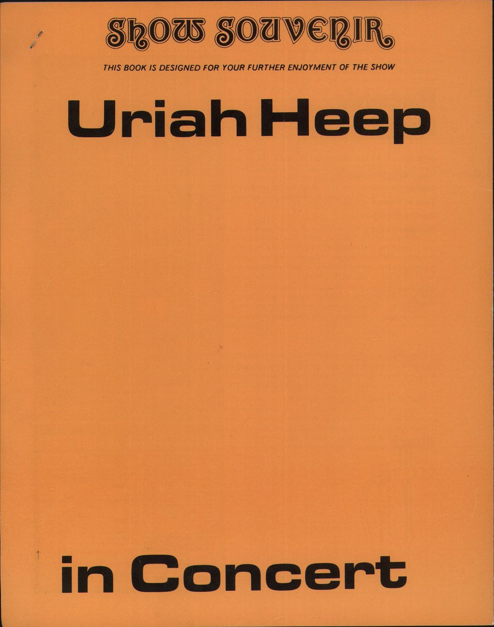 Uriah Heep In Concert - Show Souvenir + Ticket UK tour programme