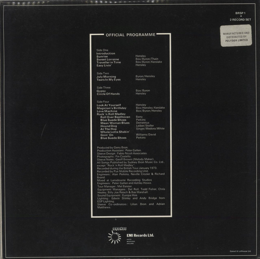 Uriah Heep Live UK 2-LP vinyl record set (Double LP Album)