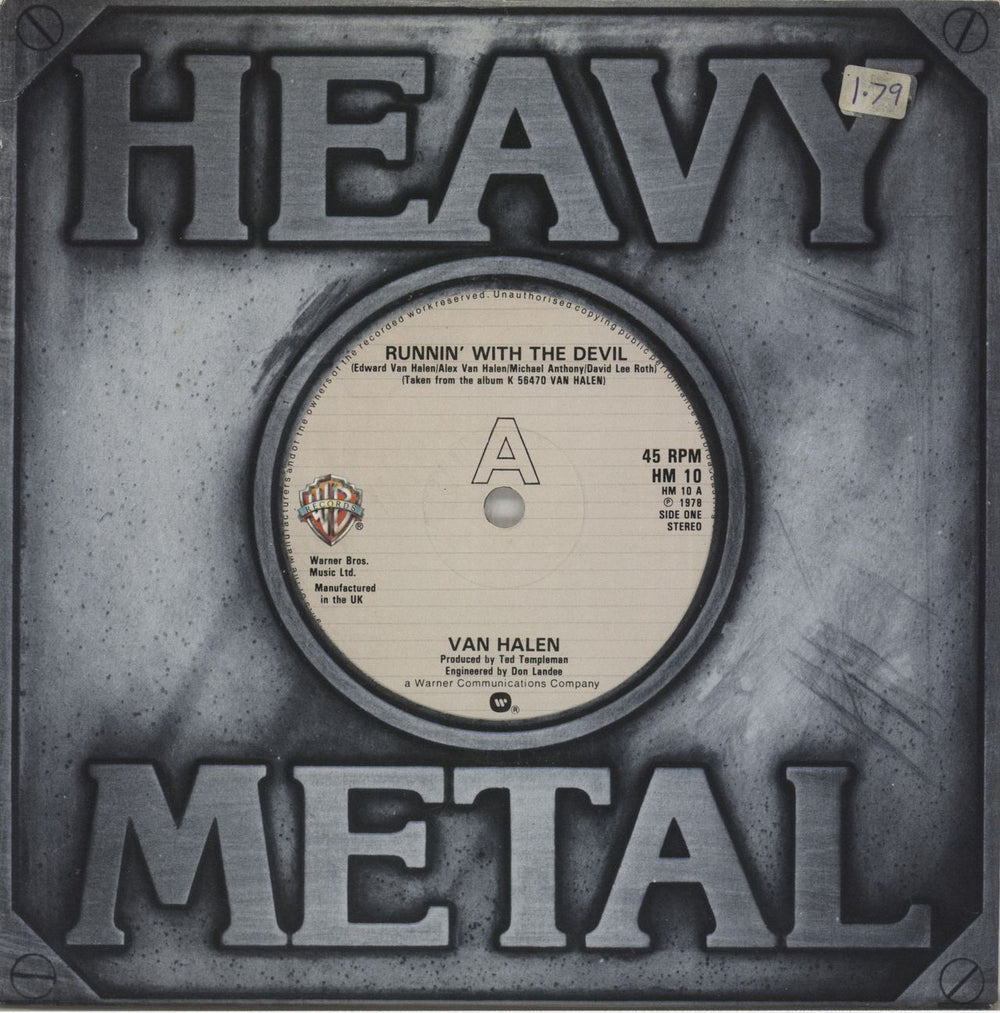 Van Halen Runnin' With The Devil UK 7" vinyl single (7 inch record / 45) HM10