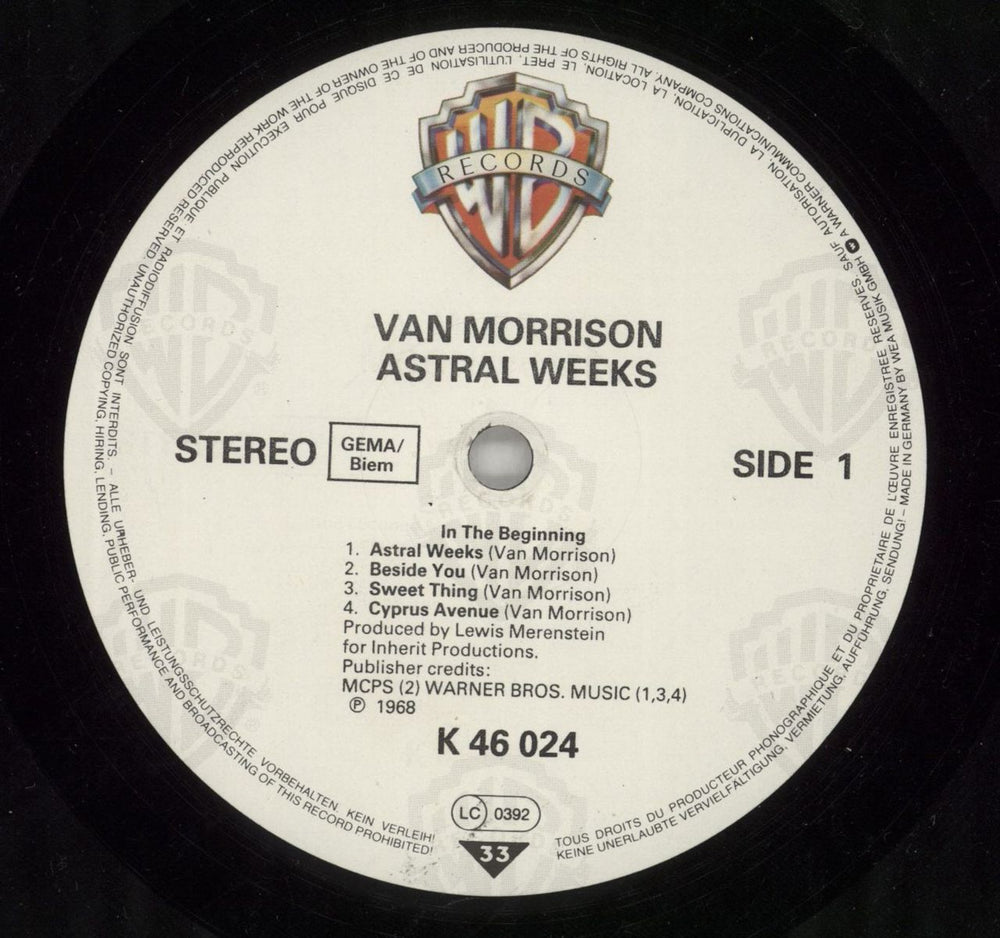 Van Morrison Astral Weeks - 5th - hype sticker German vinyl LP album (LP record) VMOLPAS761532