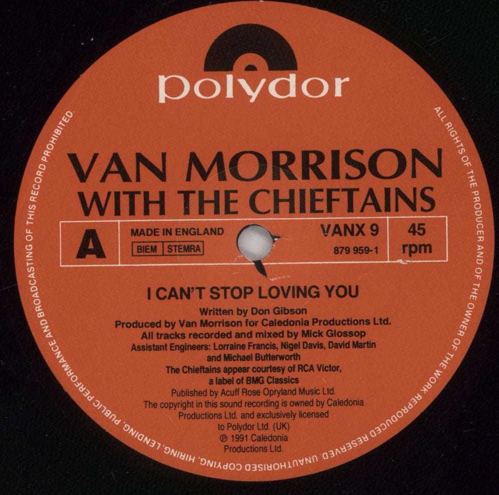 Van Morrison I Can't Stop Loving You UK 12" vinyl single (12 inch record / Maxi-single) VMO12IC66906