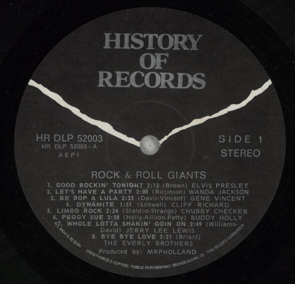 Various-50s/Rock & Roll/Rockabilly Rock & Roll Giants Greek vinyl LP album (LP record) 50VLPRO868931