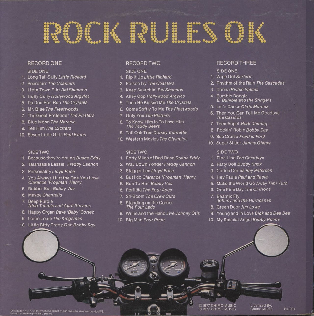 Various-50s/Rock & Roll/Rockabilly Rock Rules OK UK 3-LP vinyl record set (Triple LP Album)