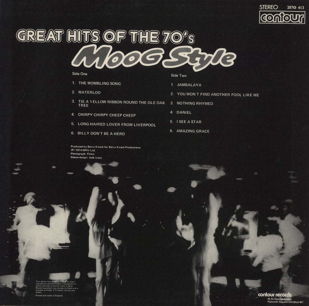 Various-60s & 70s Great Hits Of The 70's Moog Style UK vinyl LP album (LP record)