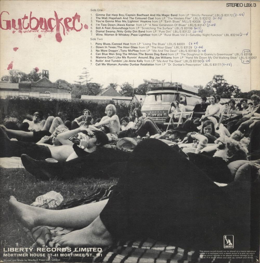 Various-60s & 70s Gutbucket UK vinyl LP album (LP record)