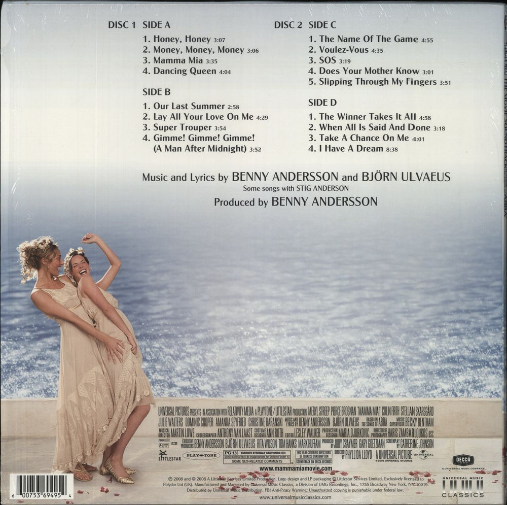 Various Artists Mamma Mia! The Movie Soundtrack Featuring The Songs Of ABBA UK 2-LP vinyl record set (Double LP Album) 602567549499