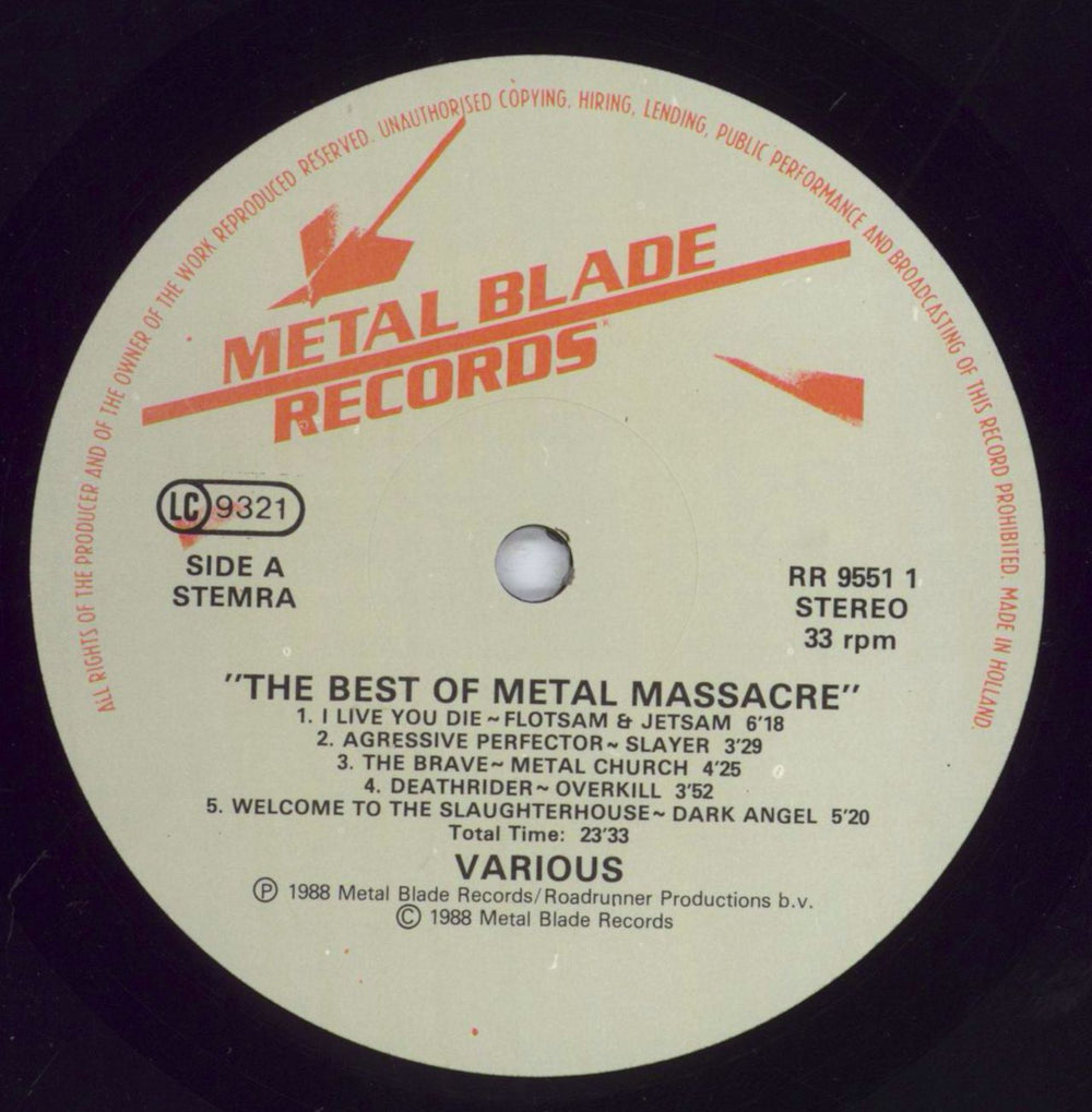 Various Artists The Best Of Metal Massacre Dutch vinyl LP album (LP record) VARLPTH830011