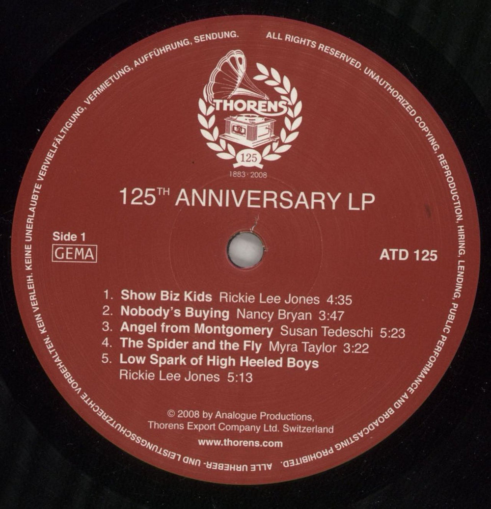 Various Artists Thorens 125th Anniversary LP Swiss 3-LP vinyl record set (Triple LP Album) VAR3LTH879125