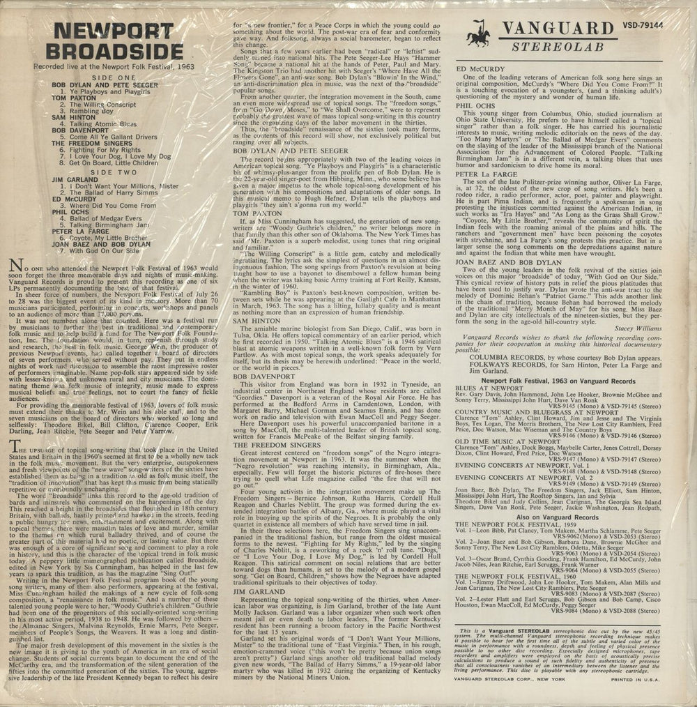 Various-Blues & Gospel Newport Broadside US vinyl LP album (LP record)