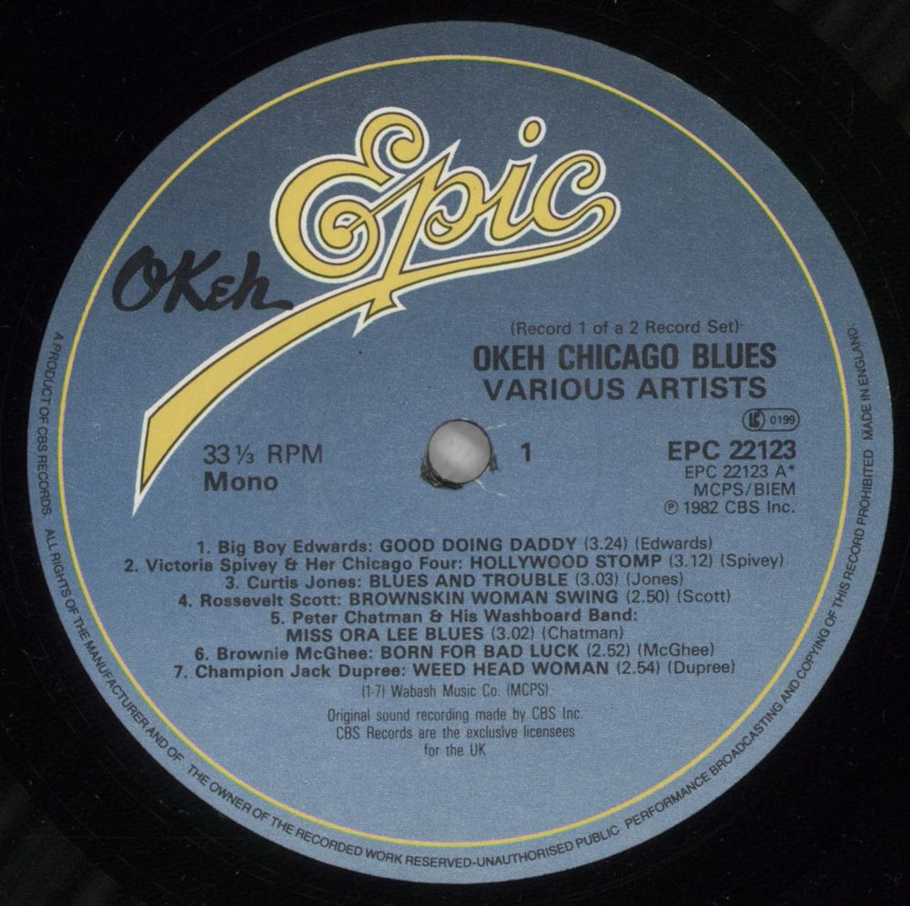 Various-Blues & Gospel Okeh - Chicago Blues UK 2-LP vinyl record set (Double LP Album) V-B2LOK546261