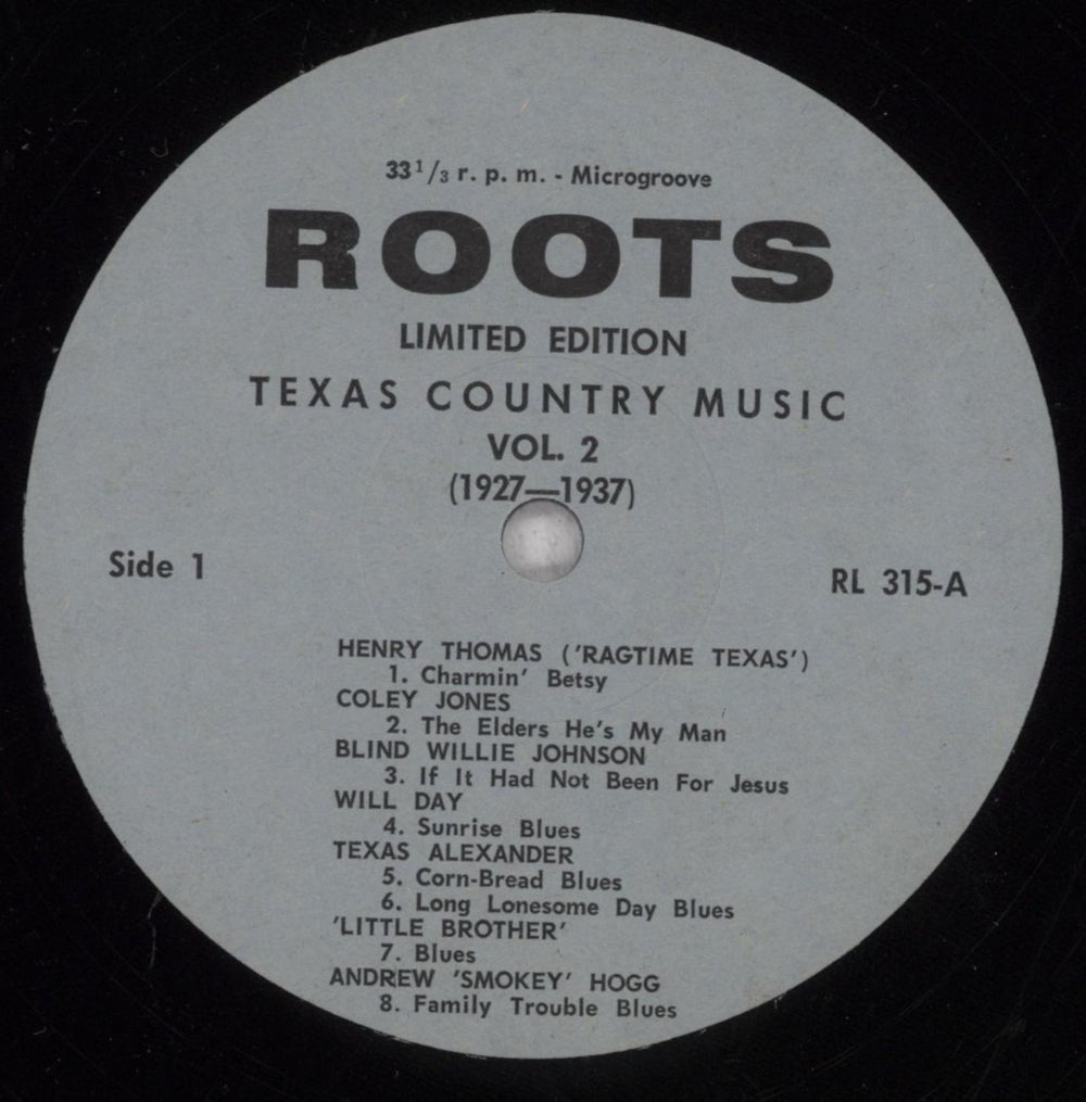 Various-Blues & Gospel Texas Country Music Vol. 2 UK vinyl LP album (LP record) V-BLPTE843612