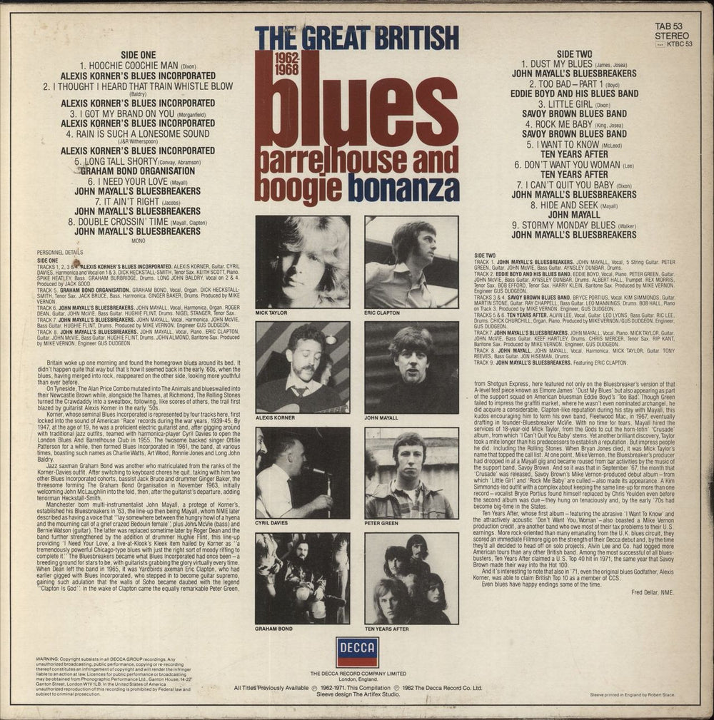 Various-Blues & Gospel The Great British Blues: Barrelhouse And Boogie Bonanza UK vinyl LP album (LP record)