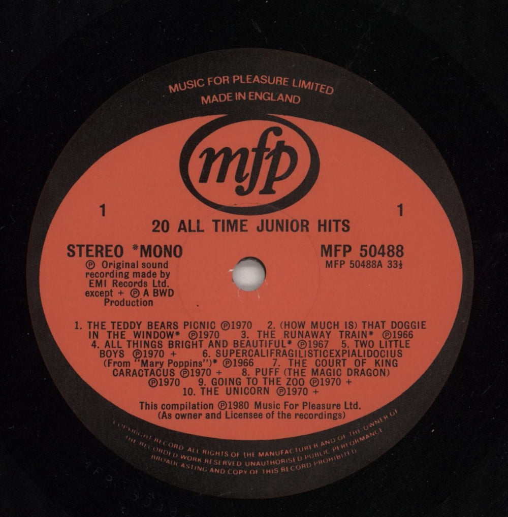 Various-Childrens 20 All Time Junior Hits UK vinyl LP album (LP record) VC0LPAL579295