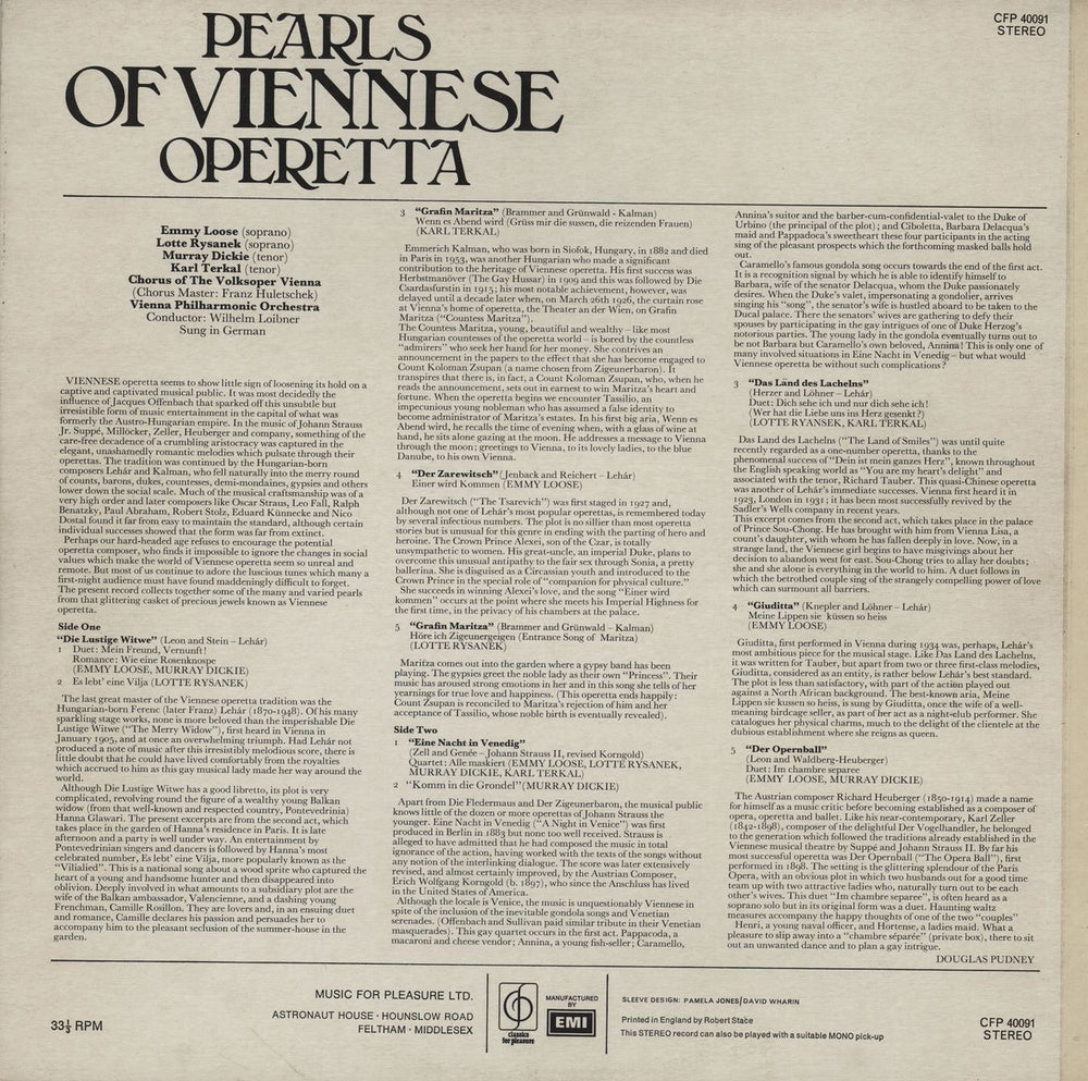 Various-Classical & Orchestral Pearls Of Viennese Operetta UK vinyl LP album (LP record)