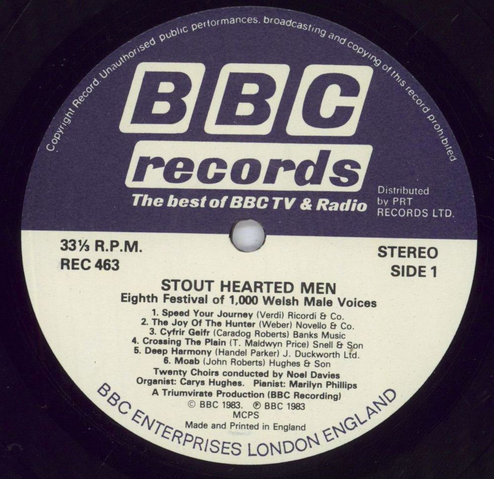 Various-Classical & Orchestral Stout-Hearted Men - Eighth Festival Of 1000 Welsh Male Voices UK vinyl LP album (LP record) VAFLPST831773