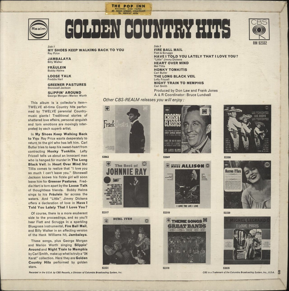 Various-Country Golden Country Hits UK vinyl LP album (LP record)