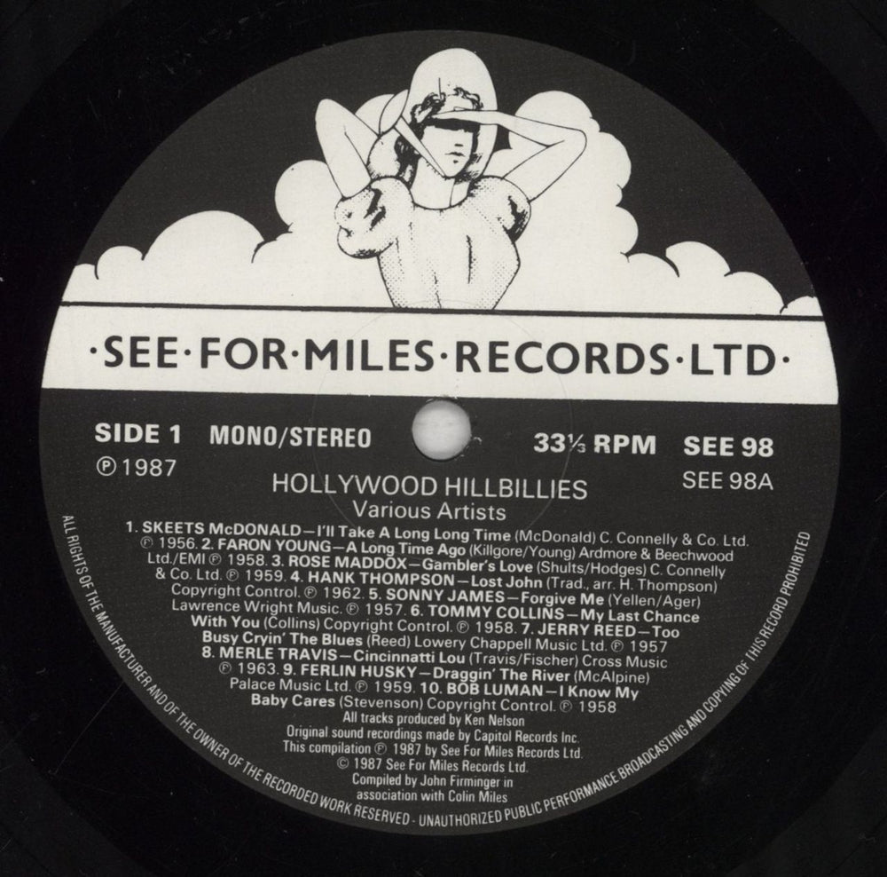 Various-Country Hollywood Hillbillies UK vinyl LP album (LP record) CVALPHO855328