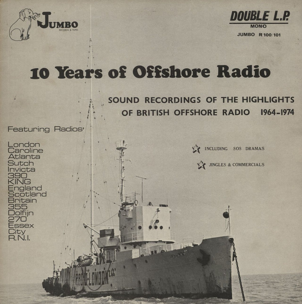 Various-Film, Radio, Theatre & TV 10 Years Of Offshore Radio - EX UK 2-LP vinyl record set (Double LP Album) R100/101