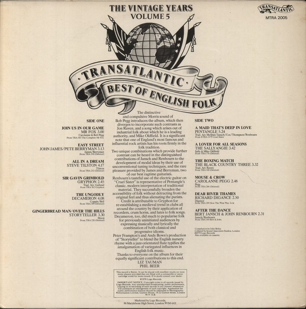 Various-Folk Best Of English Folk UK vinyl LP album (LP record)